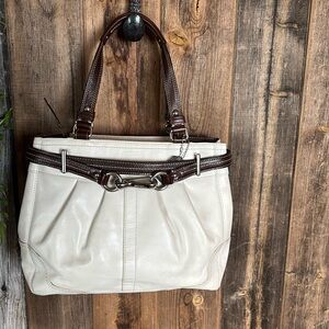 Coach Leather Belted Hampton Satchel Bag